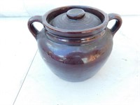Bean pot, 6" tall & 8" diameter, USA