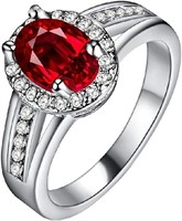 Dazzling Oval 1.35ct Ruby & White Sapphire Ring