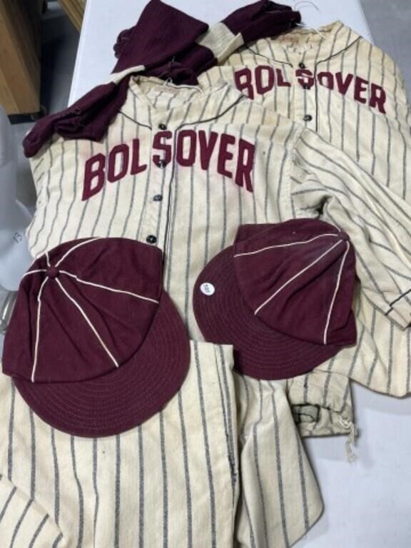 2 Vintage Bolsover Baseball Uniforms - Hat,