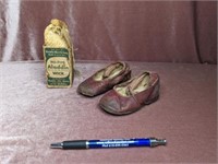 Antique Leather Children's Shoes, (2) Milk Tops,