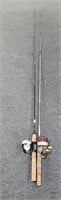 2 FISHING RODS WITH SHAKESPEAR WONDERCASTER REEL