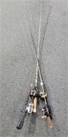 4 FISHING RODS WITH ZEBCO 20/20 REEL, ZEBCO