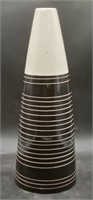 (F) Black and White striped Ceramic Vase