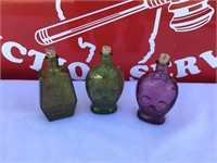 (3) Wheaton Glass Skull & Coffin Bottles Lot