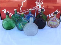 (8) Colored Glass Wheaton Bottles Lot