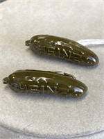 Heinz pickle pins.