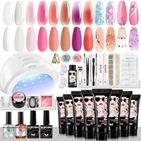 Morovan Poly Gel Nail Kit Builder Gel for Nails wi