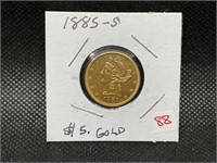 1885-S $5 LIBERTY GOLD COIN