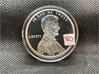 ONE OUNCE SILVER BULLION LINCOLN TRIBUTE COIN