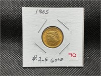 1905 LIBERTY $2 1/2 GOLD COIN
