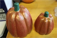 Collection of 2 Decorative Pumpkins