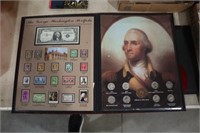 GEORGE WASHINGTON COIN, STAMPS, BILL PORTFOLIO