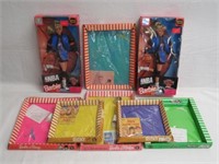 2 BOXES NBA BARBIES M.I.B. PLUS 6 VINTAGE BOXES: