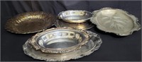 Group of silver plate trays