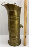 Brass Coal scuttle bucket w/ceramic handle