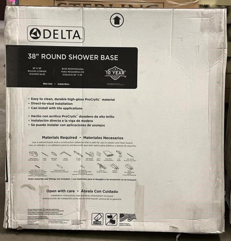 DELTA 38in x 33in Round Corner Shower Base