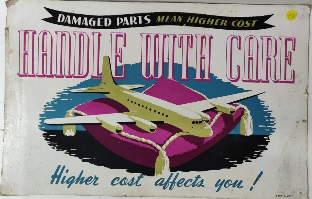 Handle w/ Care Airplane Paper Sign