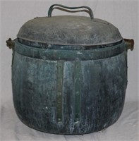 LARGE LATE 19TH C. COPPER? CAULDRON WITH IRON