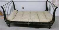 ORNATE CAST & WROUGHT IRON FOLDING BED, SCROLL &