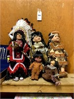 5 Native American Dolls