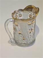 VTG EAPG US BLAZING PAISLEY GOLD GUILTED PITCHER