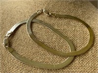 (2) Sterling Silver Flat Chain Bracelets