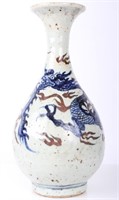CHINESE PORCELAIN VASE DECORATED W/ DRAGONS