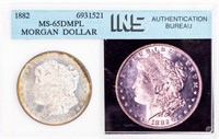 Coin 1882  Morgan Silver Dollar INS MS65 DMPL