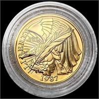 1987-W US Commem .25oz Gold $5 SUPERB GEM BU