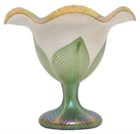 Quezal Pulled Feather Vase