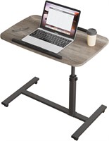 Adjustable Overbed Table Rolling Laptop Desk  Oak