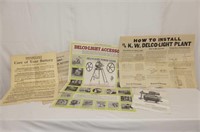 Delco-Light Literature and 4Assorted Posters