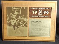 Billy McKinney Northwestern University HOF Plaque