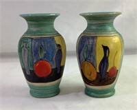 2 signed Pottery vases