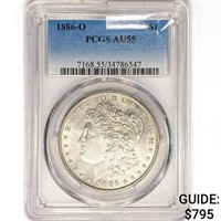 1886-O Morgan Silver Dollar PCGS AU55