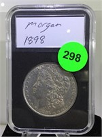 Silver Morgan Dollar cased 1898