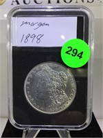 Silver Morgan Dollar cased 1898