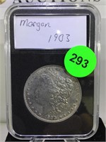 Silver Morgan Dollar cased 1903