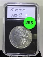 Silver Morgan Dollar cased 1882-s