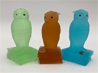 Westmoreland Glass Owl Figures