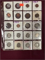 Sheet With Uncirculated & Rare Dates U.S.