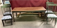 Primitive Oak Farm Table from Pennsylvania