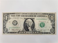 1974 $1 Federal Reserve GUTTER ERROR