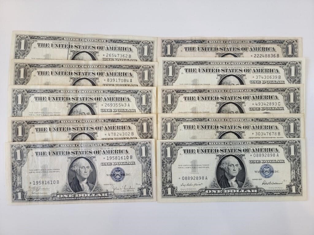 10 - $1 Silver Certificate Star Notes