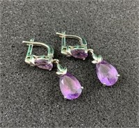 Sterling Silver and Amethyst Earrings