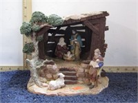 NATIVITY SCENE W/ MUSIC BOX