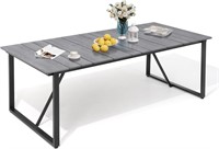 Outdoor Dining Table  62 inch  Natural + Grey