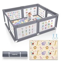 Voovc Premium Baby Playpen With Mat, 71x60 Inches