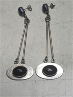Silver and Sodalite dangle earrings