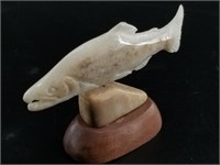 Michael Scott fossilized ivory carving of a salmon